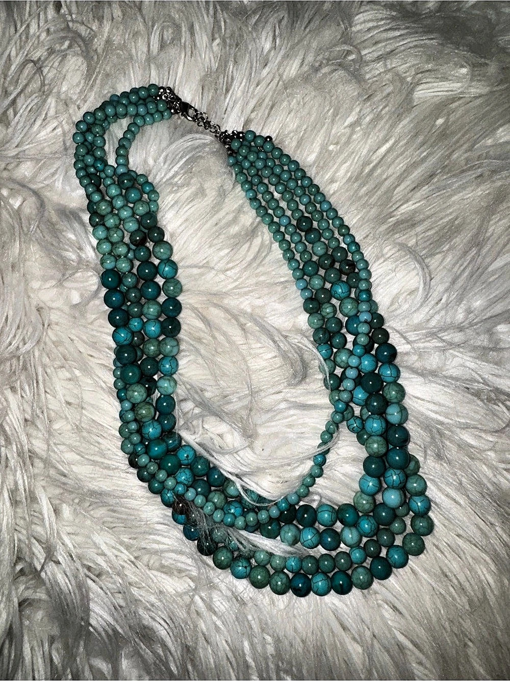 Skylark Layered Beaded Necklace in Blue & Green